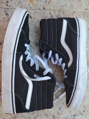 Vans Black & White High-Top Skate Sneakers